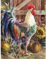 🐓 farmhouse rooster diamond painting kit - apomelo 12×16 inches full drill painting with diamonds beads kits for adults logo