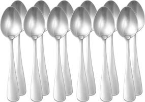 img 1 attached to 🍴 Amazon Basics 12-Piece Pack of Stainless Steel Dinner Spoons with Round Edge for Perfect Dining Experience