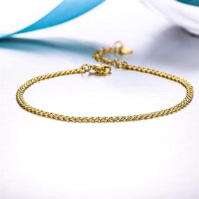img 1 attached to 🔗 Adjustable Chain Ankle Bracelet Jewelry for Women and Girls - Gold/Silver Beach Anklet