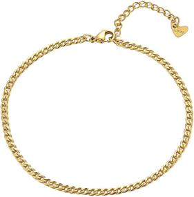 img 4 attached to 🔗 Adjustable Chain Ankle Bracelet Jewelry for Women and Girls - Gold/Silver Beach Anklet