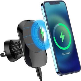 img 4 attached to 🧲 Magnetic Wireless Car Mount Charger for Magsafe Case and iPhone 12/12 Pro/12 Pro Max/12 Mini - Fast Charging Air Vent Car Holder Charger