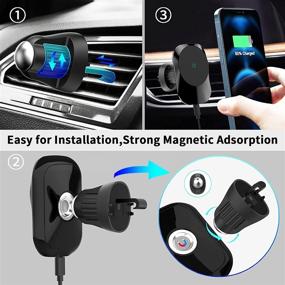 img 3 attached to 🧲 Magnetic Wireless Car Mount Charger for Magsafe Case and iPhone 12/12 Pro/12 Pro Max/12 Mini - Fast Charging Air Vent Car Holder Charger