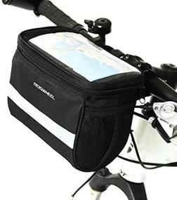 img 4 attached to TraderPlus Waterproof Bike Handlebar Bag with Transparent Cell Phone Pouch - Reflective Stripe Front Basket and Thermal Insulation Storage Bag for Mountain Cycling, Girls Boys Men Women, 2L