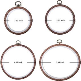img 1 attached to 🪡 Imitated Wood Cross Stitch Hoop Set - Circle and Oval Embroidery Kits for Art Craft Sewing - 4 Pcs Display Frames