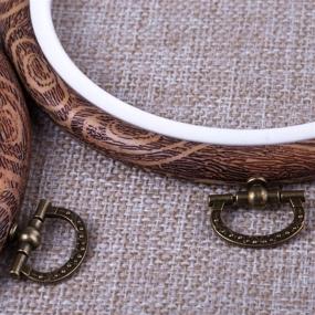 img 3 attached to 🪡 Imitated Wood Cross Stitch Hoop Set - Circle and Oval Embroidery Kits for Art Craft Sewing - 4 Pcs Display Frames