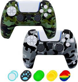 img 4 attached to 🎮 Enhance Your Gaming Experience with the Silicone Case Cover for Sony Playstation 5 PS5 DualSense Controller – 2PC Camouflage2 Edition