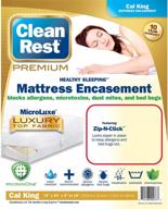 protect your california king mattress with the clean rest premium mattress encasement – white logo