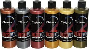 img 3 attached to 🎨 Chroma Molten Metals Acrylic Paint Set - Premium 8.4 oz Bottles, Assorted Colors, Set of 6 - Vibrant and Long-Lasting Paints - 1442894