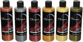 img 2 attached to 🎨 Chroma Molten Metals Acrylic Paint Set - Premium 8.4 oz Bottles, Assorted Colors, Set of 6 - Vibrant and Long-Lasting Paints - 1442894