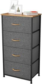 img 1 attached to 🚪 YITAHOME Dresser with 4 Drawers - Fabric Storage Tower for Bedroom, Living Room, Hallway, Closets & Nursery - Sturdy Steel Frame, Wooden Top & Easy Pull Fabric Bins