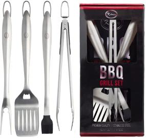 img 3 attached to 🔥 K Living Premium BBQ Grilling Tools Set - Long Handle, Stainless Steel, 1 Piece - Grill Accessories with Bonus Apron & Chef GAV EBOOK - Easy to Clean & Store - Stylish Design - Best Gift