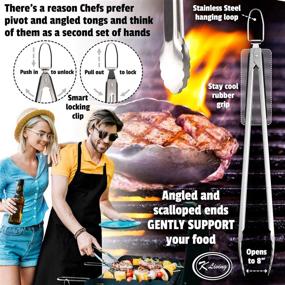 img 2 attached to 🔥 K Living Premium BBQ Grilling Tools Set - Long Handle, Stainless Steel, 1 Piece - Grill Accessories with Bonus Apron & Chef GAV EBOOK - Easy to Clean & Store - Stylish Design - Best Gift