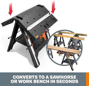 img 1 attached to WORX WX051 Pegasus: The Ultimate Folding Work Table & Sawhorse for Every Handyman