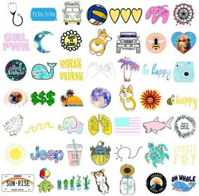 img 3 attached to 🎁 Ultimate Bundle: 50pcs Vinyl Aesthetic Stickers for Personalize Water Bottles Laptop, Cute VSCO Hydroflask Stickers for Skateboard Notebooks Journals Luggage - Ideal Gift for Teen Girls (Multi-50pcs)