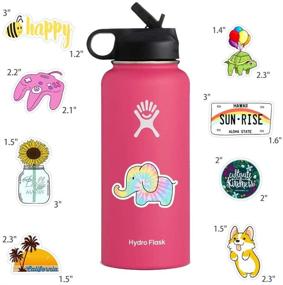 img 2 attached to 🎁 Ultimate Bundle: 50pcs Vinyl Aesthetic Stickers for Personalize Water Bottles Laptop, Cute VSCO Hydroflask Stickers for Skateboard Notebooks Journals Luggage - Ideal Gift for Teen Girls (Multi-50pcs)
