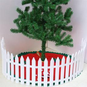 img 4 attached to Christmas Tree Fence: 12 Inch Decorative White Fence for Tree Skirts - Wintico Christmas Party Decor & Supplies