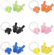 🩲 waterproof silicone swimming earplugs and nose clip - pinky time 6 sets for adults and children age 7+ logo