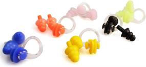 img 3 attached to 🩲 Waterproof Silicone Swimming Earplugs and Nose Clip - Pinky Time 6 Sets for Adults and Children Age 7+