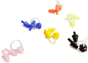 img 2 attached to 🩲 Waterproof Silicone Swimming Earplugs and Nose Clip - Pinky Time 6 Sets for Adults and Children Age 7+