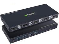 🔁 aimos 4 port hdmi 2.0 kvm switch box with wireless keyboard and mouse support, usb hub port, uhd 4k@60hz, 3d, and 1080p logo