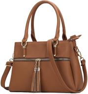 stylish kkxiu compartment handbags: satchel shoulder women's handbags & wallets in satchels logo