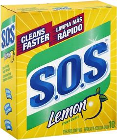 img 1 attached to S.O.S Steel Wool Soap Pads with Lemon Fresh Scent: 10 ea (Pack of 2) - Powerful Cleaning for Tough Stains!