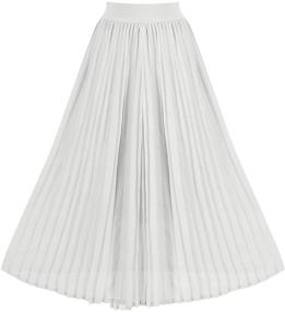 img 4 attached to 👗 Howriis Chiffon Pleated X Large Women's Skirts - Perfect Clothing for Women