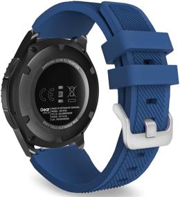 img 4 attached to 🔵 MoKo 22 мм темно-синий силиконовый ремешок для Samsung Galaxy Watch 3 45 мм, Gear S3 Frontier/Classic, Galaxy Watch 46 мм, Huawei Watch GT2 Pro/GT 2e/GT 46 мм/GT2 46 мм, Ticwatch Pro 3 - Совместимый силиконовый ремешок