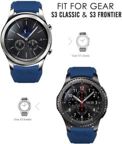 img 3 attached to 🔵 MoKo 22 мм темно-синий силиконовый ремешок для Samsung Galaxy Watch 3 45 мм, Gear S3 Frontier/Classic, Galaxy Watch 46 мм, Huawei Watch GT2 Pro/GT 2e/GT 46 мм/GT2 46 мм, Ticwatch Pro 3 - Совместимый силиконовый ремешок