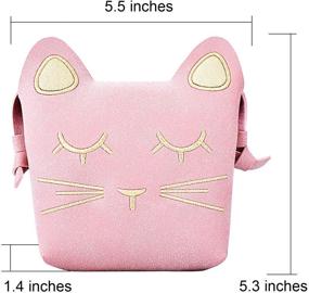 img 3 attached to 🐱 Maxdot Little Girls Pink Cute Cat Crossbody Bag Handbag with Clip-on Earrings - Adorable Jewelry Set for Kids and Toddlers