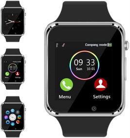 img 3 attached to 📱 Sazooy Bluetooth Smart Watch - Answer Calls, View Messages - Compatible with Android and iOS Phones - Camera, Pedometer, SIM and SD Card Slot - for Men and Women (Silver)