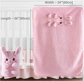 img 3 attached to 💗 Soft Pink Baby Blankets for Girls – Plush Toddler Blankets, Nursery Fleece Sherpa Baby Blanket for Crib or Stroller – Size 36''x24''