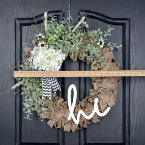 img 2 attached to 🌲 QUNWREATH Winter Wreath for Front Door | Handmade 18 Inch Burlap, Hydrangea, and Grapevine Farmhouse Wreath