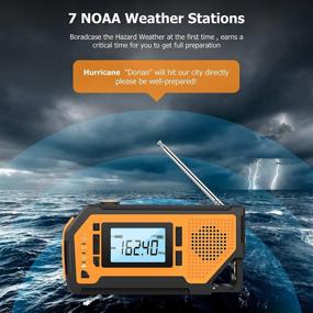 img 2 attached to 📻 Готовьтесь с Aiworth аварийный солнечный ручной кран радио - AM/FM/NOAA Погодное радио, LED фонарик, зарядное устройство для мобильного телефона, сигнал SOS