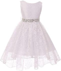 img 4 attached to 🌸 Dazzling Rhinestone Pageant Flower Girl Dress - Gorgeous Light Girls' Clothing for Special Occasions