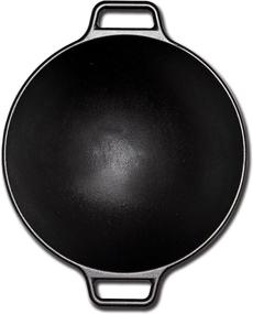 img 3 attached to 🥘 14-inch Black Lodge Pro-Logic Wok with Flat Base, Loop Handles
