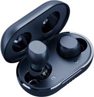 🎧 blue m12 wireless earbuds with charging case, bluetooth headphones with microphone, bass sound, waterproof sports, touch control - 25 hrs playback, 2 modes logo