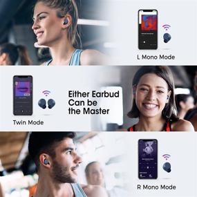 img 1 attached to 🎧 Blue M12 Wireless Earbuds with Charging Case, Bluetooth Headphones with Microphone, Bass Sound, Waterproof Sports, Touch Control - 25 Hrs Playback, 2 Modes