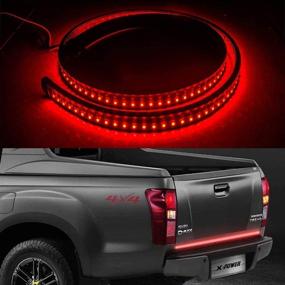 img 3 attached to 🚥 Enhanced Visibility and Easy Installation: GoodRun 48-inch Triple LED Tailgate Light Bar for Pickups, RVs, SUVs & Boats - Sequential Amber Turn Signal, White Reverse Lights - Weatherproof, No Drill Install