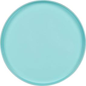 img 2 attached to 🪐 Modern Minimalist Kate and Laurel Celia Round Foldable Tray Accent Table, Light Teal and Gold, 14" x 14" x 25.75" with Magnetic Tabletop