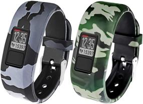 img 4 attached to 🌈 Яркие регулируемые браслеты для Garmin Vivofit 3/JR/JR 2 - Мягкие силиконовые заменяемые бандажи для детей, мальчиков и девочек.