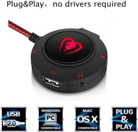 img 1 attached to 🎧 Micolindun External Sound Card USB Hubs Audio Adapter: Plug and Play for PC Laptop (Red)