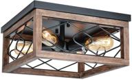 🔆 eyassi farmhouse wooden flush mount ceiling lights – stylish lighting fixtures for kitchen, living room, bedroom, hallway, and more (4-light-l) логотип