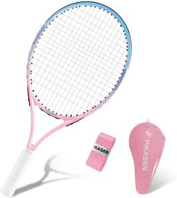 img 4 attached to 🎾 PIKASEN 19-23" Kids Tennis Racket Starter Kit for Kids Age 9 and Under with Shoulder Strap Bag - Best Toddler Tennis Racquet