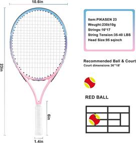 img 3 attached to 🎾 PIKASEN 19-23" Kids Tennis Racket Starter Kit for Kids Age 9 and Under with Shoulder Strap Bag - Best Toddler Tennis Racquet