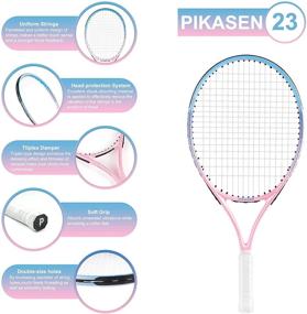 img 1 attached to 🎾 PIKASEN 19-23" Kids Tennis Racket Starter Kit for Kids Age 9 and Under with Shoulder Strap Bag - Best Toddler Tennis Racquet