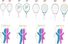 img 2 attached to 🎾 PIKASEN 19-23" Kids Tennis Racket Starter Kit for Kids Age 9 and Under with Shoulder Strap Bag - Best Toddler Tennis Racquet