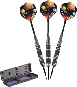 img 4 attached to Настольная игра "Elkadart" Steel Tip Darts с чехлом для переноски - орбитальный дизайн.