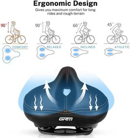 img 2 attached to 🚲 GRM Comfort Bike Seat - Best Replacement Bicycle Saddle for Ultimate Comfort, Shock Absorber, and Waterproof Design - Ideal for Fitness & Outdoor Bicycles - Wide Soft Padded Bike Saddle for Women and Men