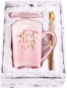 img 4 attached to 👩 Best Mom Ever Mug: Unique Novelty Gift for Mom from Daughter/Son. Gold Printing, 14 Oz, Spoon included. Comes in Exquisite Box Packaging